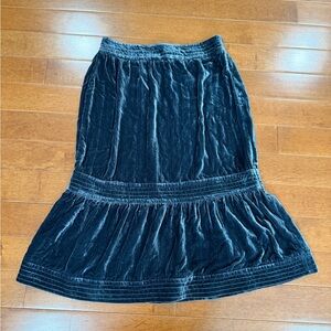 Max Mara Gray Viscose Silk Velvet Midi Skirt Sz. 8